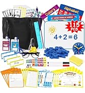 Edulok 115 PCS Pretend Play Teacher Set for Kids, with Magnetic Numbers, Bell, Money Games, Alpha...
