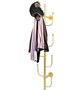 suruim Modern Metal Wall Mounted Coat & Hat Tree Rack with 8 Hooks, Hat Tree for Wall Space-Savin...