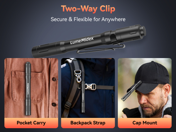 Pen Light, Pocket EDC Flashlight, Rechargeable, LED Pen Flashlight, Waterproof Flash Light