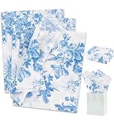 BEISHIDA Floral Tissue Paper Bulk, Blue Floral Wrapping Tissue Paper for Gift Bags, 14 x 20 Inch ...
