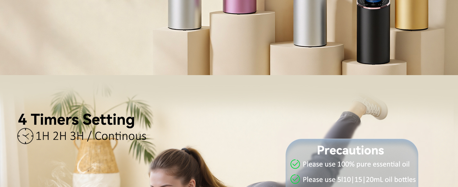 Text reads '4 Timer's Setting'. Images show what appears to be a massage or wellness device being used on different body areas.