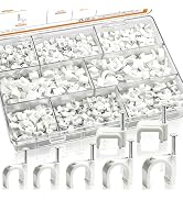 mankk 630PCS Cable Clips Nail in Cable Clips Wire Clips 4/5/6/8/10mm Round & Square Ethernet Cabl...