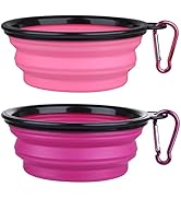 Dog Bowl Pet Collapsible Bowls, 2 Pack Collapsible Dog Water Bowls for Cats Dogs, Portable Pet Fe...