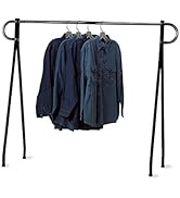 SSWBasics 60 x 60 inch Black & Chrome Single-Rail Garment Rack