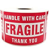 Innovative Haus 1 Roll/500 Labels Handle With Care Fragile Warning Packing Label. 2 x 3 Inch Self...