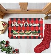 Buffalo Plaid Christmas Decorative Doormat (30