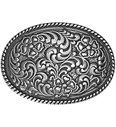 TYWestyles Western Buckles for Women - 1 1/2 Antique Silver Engraved Floral Stylish Heavy-Duty Vi...