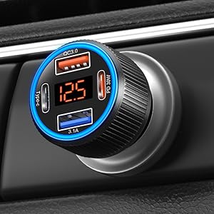 car charger with voltmeter voltage display