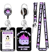 Hancynir Lanyards for Id Badges, Dumpster on Fire Badge Holder with Retractable Reel Clip, Funny ...