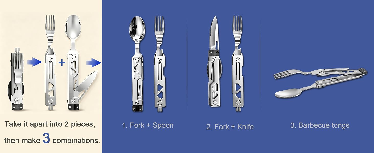 camping fork spoon knife set