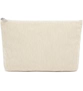 Fammart Corduroy Makeup Bag, Travel Cosmetic Bag Organizer Toiletry Bag Make Up Bags with Zipper ...