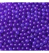 NUKAYAI 500Pcs Purple Round Glass Beads 8mm for Bracelets and DIY Crafts, Glass Crystal Beads for...