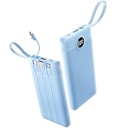 Coowisty 10000mAh Portable Charger, Slim Power Bank with Built-in Cables, Battery Pack 5 Outputs ...