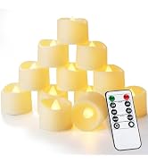 Homemory 12pcs Remote Candles, Timer Candles, 400+Hours Flickering Flameless Battery Operated LED...