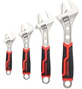 MAXPOWER 4 PCS Adjustable Wrench, Reversible Jaw Adjustable Spanner Wrench Set with Box End and H...