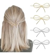 4Pcs Metal Hairpins with Chic Minimalist Bows - Simple and Stylish Hair Accessories Gift for Wome...