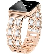 JR.DM Rose Gold Watch Bands for Women Compatible with Apple Watch Band Leather 38mm 40mm 41mm 42m...