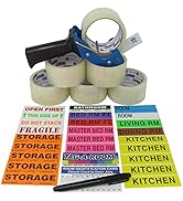 Tag-A-Room Pack and Move Kit - 525 Color-Coded Moving Labels, Door IDs, Tape Gun Dispenser, 6 Rol...