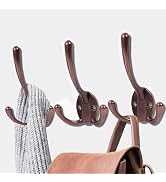 Wall Mounted Coat Hooks 5 Pack Heavy Duty Black Hardware Robe Hooks Decorative for Single Hanging...
