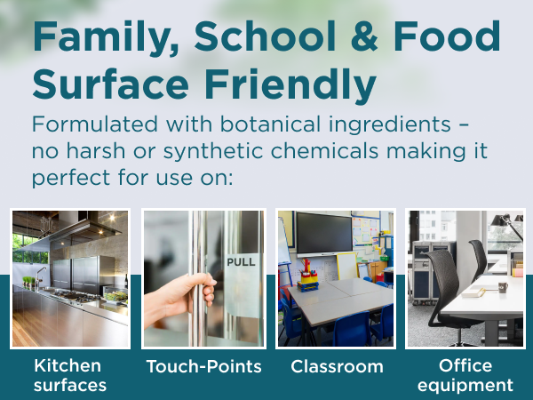 Benefect Botanical Disinfecting, ideal for high-touch surfaces, preventing cross-contamination