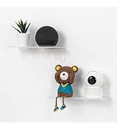 OAPRIRE Acrylic Floating Shelves Set of 2 - Damage Free Expand Wall Space - 9 Inch Adhesive Shelf...