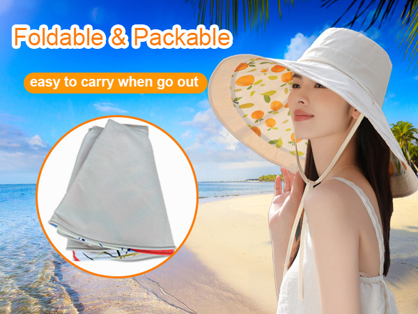Wide Brim Women Sun Hat fruit pattern design elegance charming accessaries Beach Bucket Fishing Hats