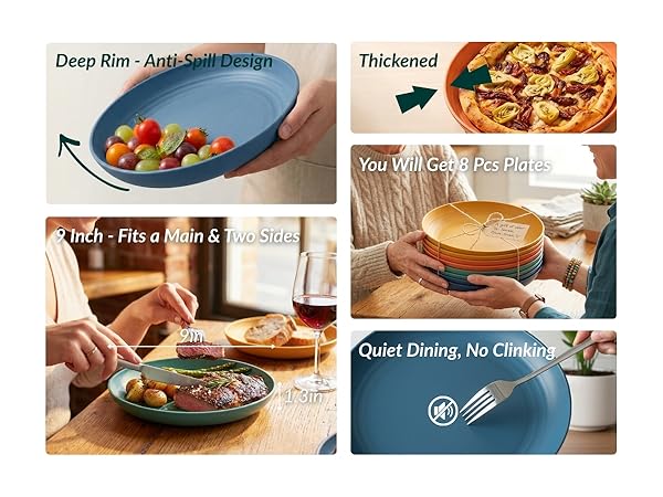 unbreakable plates reusable plastic plates microwave safe plates microwavable plates plate set