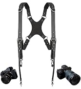 4J LEDR Leather Dual Camera Harness Strap for Photographers,Adjustable Shoulder Crossbody Padded ...