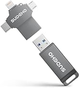 MFi Certified Photo Stick 128GB USB Flash Drive for iPhone, 4 in 1 External Memory Thumb Drive fo...