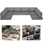 Odsiikly 14 Piece Outdoor Replacement Cushions for Patio Furniture, 4" x 25.6" x 25.6" High Densi...