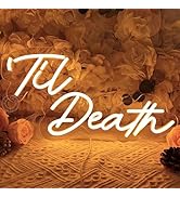SYLHOME 'Til Death LED Neon Light Signs Wedding Birthday Party Wall Decor Sign Home Bedroom Livin...