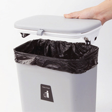 hanging trash can with lid installation