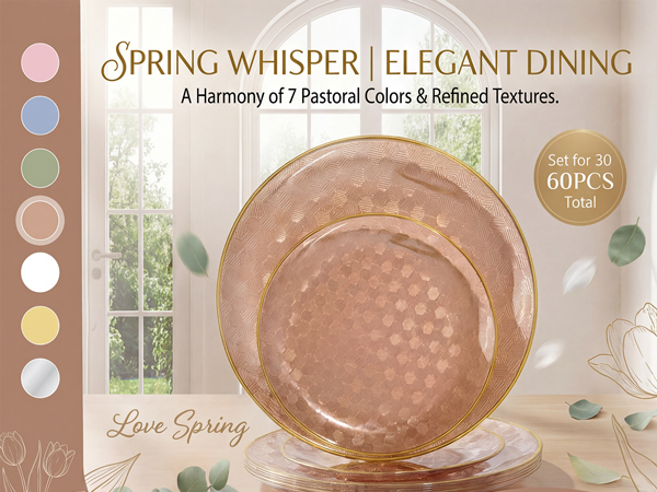 brown plastic plates