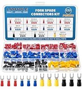 LIDUOLE 4Sizes #8 Fork Terminal Connectors 22-16 16-14 14-12 12-10 AWG Insulated Fork Terminals S...