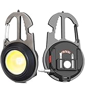 BY-J Cob Mini Flashlight Keychain Light, 500 Lumens Bright Rechargeable, Small Multi-Function Wor...