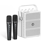 100W Powerful Voice Amplifier with 2 Wireless Microphones, Powerful Speaker with Microphone Suppo...