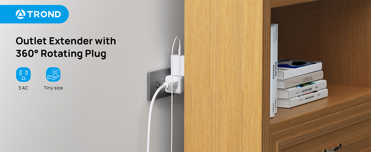 outlet extender with 360 Rotating plug