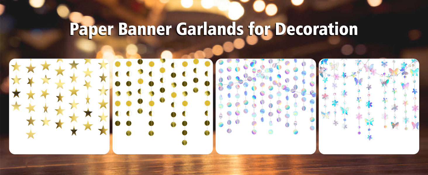 Star garland happy birthday banner congratulations banner streamers party decorations