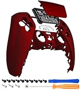 eXtremeRate Scarlet Red Soft Touch Touchpad Front Housing Shell Compatible with ps5 Controller BD...