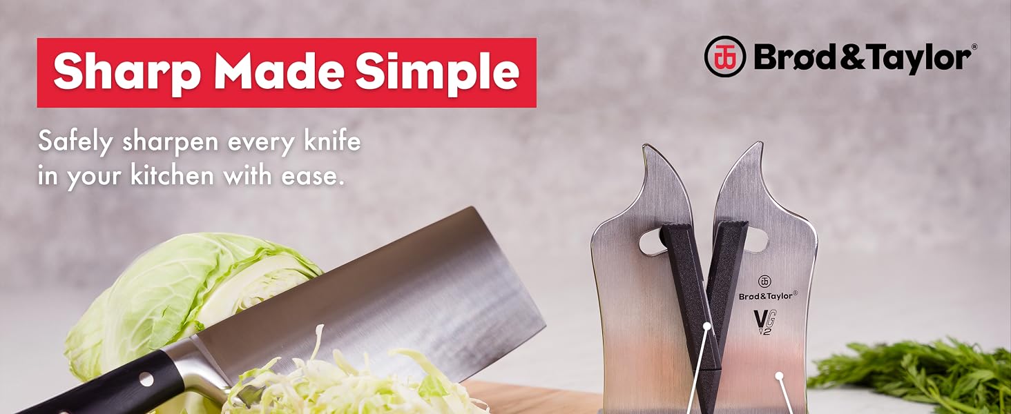Brod & Taylor VG2 Knife Sharpener Easy to Use Works with all knives replaceable