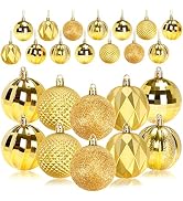 JULMELON 24PCS Christmas Tree Balls Christmas Balls Ornaments Large Hanging Christmas Balls Shatt...