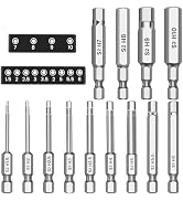 MulWark Hex Head Allen Wrench Drill Bit Set 13pcs Precision Metric S2 Steel – Magnetic Bits with ...