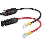 ELECTOP 10AWG Solar Panel Connector Cable, Solar Connecter to O Ring Solar Panel Adaptor Cable wi...