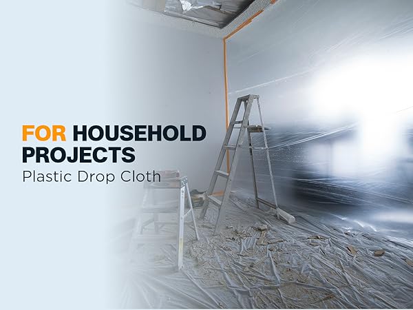 Lightweight plastic sheeting doubles as a tarp or painters’ drop cloth.