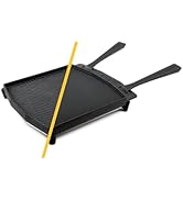 Ooni Dual-Sided Grizzler Plate - Reversible Cast Iron Pan - Cast Iron Skillet with Removable Hand...