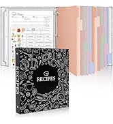 Recipe Binder 8.5x11 3 Ring, Recipe Book to Write in Your own Recipes, Recipe Binder with 60 Plas...