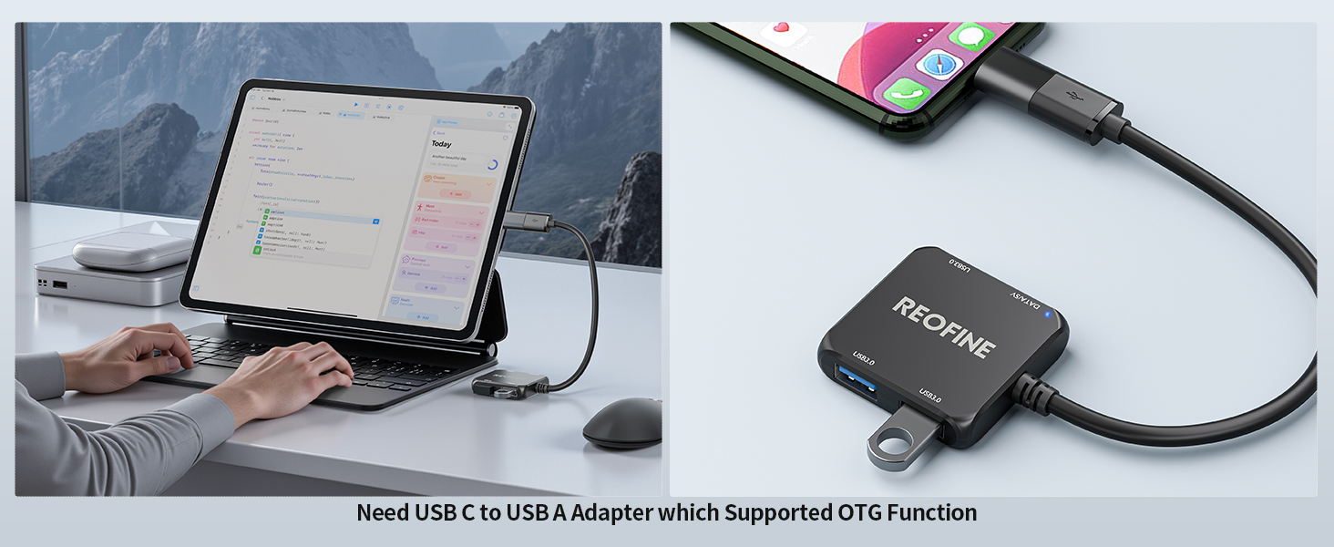 USB 3.0 Hub, 4 Port USB Hub Splitter,Portable USB Adapter