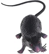 Kryoflare Realistic Black Plastic Halloween Rat, Spooky Prank Prop, Lifelike Mouse Figure for Par...