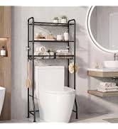 Delamu Over Toilet Storage Rack, 3 Tiers (62.8" H) Bathroom Organizer Shelf | Bathroom Storage Ab...