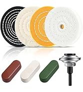 BURMONG 4” Metal Buffing & Polishing Wheel Kit for Drill with 1/4” Drill Adapter, 8/12PCS Set wit...